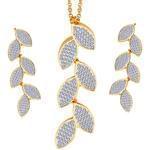 نیم ست گوشواره و آویز الماس تراش برلیان : مدل hdset2017