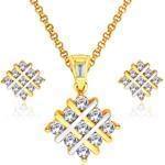 نیم ست گوشواره و آویز الماس تراش برلیان : مدل hdset2018