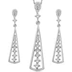نیم ست گوشواره و آویز الماس تراش برلیان : مدل hdset2020