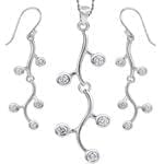 نیم ست گوشواره و آویز الماس تراش برلیان : مدل hdset2022