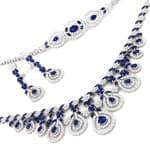 سرویس جواهر با نگین یاقوت کبود و الماس تراش برلیان مدل: bset2139