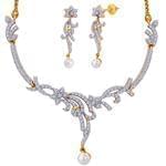 سرویس عروسی جواهر با نگین مروارید و الماس تراش برلیان مدل: bset2143