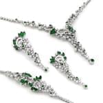 سرویس جواهر با نگین زمرد و الماس تراش برلیان مدل: bset2145