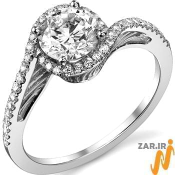 حلقه ازدواج طلا سفید با نگین الماس مدل 2012: شماره eng2048