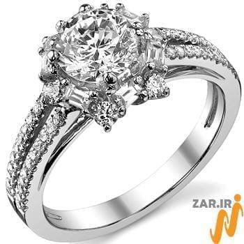حلقه ازدواج طلا سفید با نگین الماس مدل 2012: شماره eng2050