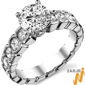 حلقه ازدواج طلا سفید با نگین الماس مدل 2012: شماره eng2053