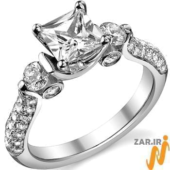 حلقه ازدواج طلا سفید با نگین الماس مدل 2012: شماره eng2055