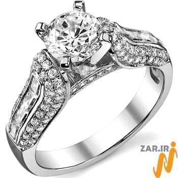 حلقه ازدواج طلا سفید با نگین الماس مدل 2012: شماره eng2056