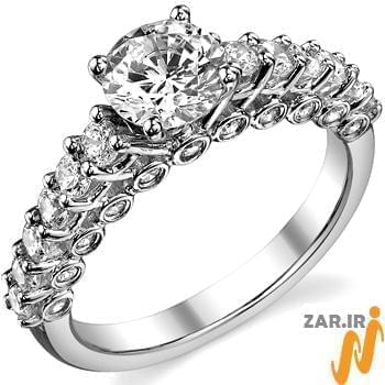 حلقه ازدواج طلا سفید با نگین الماس مدل 2012: شماره eng2057