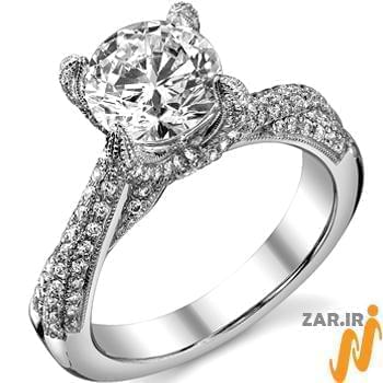 حلقه ازدواج طلا سفید با نگین الماس مدل 2012: شماره eng2058