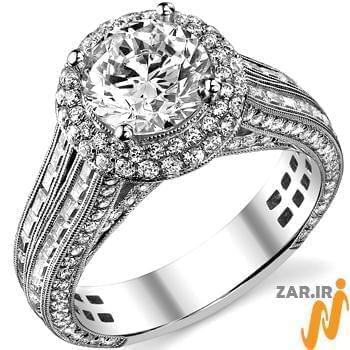 حلقه ازدواج طلا سفید با نگین الماس مدل 2012: شماره eng2059