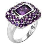 انگشتر زنانه طلا سفید با نگین آمتیس: مدل rgf1261