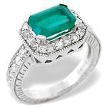 انگشتر زنانه طلا سفید با نگین برلیان و زمرد: مدل rgf1265