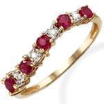 انگشتر زنانه طلا زرد با نگین برلیان و یاقوت قرمز: مدل rgf1266