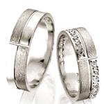 حلقه ست عروسی طلای سفید با نگین برلیان مدل: srd1148