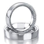 حلقه ست عروسی طلای سفید با نگین برلیان مدل: srd1152