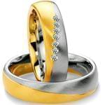 ست حلقه عروسی با نگین الماس تراش برلیان مدل: srd1158