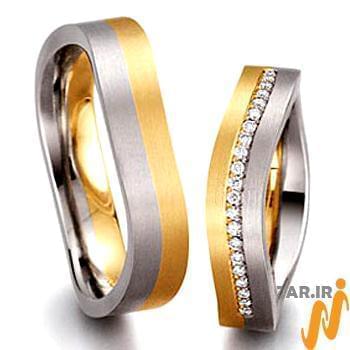 ست حلقه عروسی با نگین الماس تراش برلیان مدل: srd1163