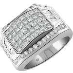 انگشتر طلا سفید با نگین الماس تراش برلیان طرح رجال: مدل rgm1261