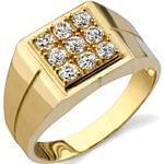 انگشتر طلا زرد با نگین الماس تراش برلیان طرح رجال: مدل rgm1264