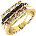 انگشتر طلا زرد با نگین الماس تراش برلیان سیاه و سفید طرح رجال: مدل rgm1266