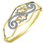 دستبند النگویی طلا زرد و سفید با نگین برلیان مدل: bng1015