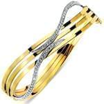 دستبند النگویی طلا زرد و سفید با نگین برلیان مدل: bng1019