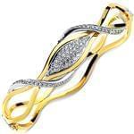 دستبند النگویی طلا زرد و سفید با نگین برلیان مدل: bng1020