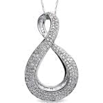 آویز طلا سفید با نگین الماس تراش برلیان و باگت مدل: npdf1144