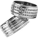 ست حلقه ازدواج طلا سفید با نگین برلیان مدل: srd1170 