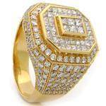 انگشتر طلا زرد با نگین الماس تراش پرنس و برلیان طرح رجال: مدل rgm1279