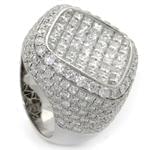 انگشتر طلا سفید با نگین الماس پرنس و برلیان طرح رجال: مدل rgm1280