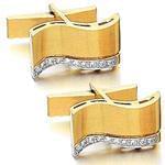 دکمه سر دست طلا زرد با نگین الماس مدل: cdm1073