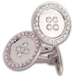 دکمه سر دست طلا سفید با نگین الماس مدل: cdm1074