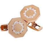 دکمه سر دست طلای رز گلد با نگین الماس مدل: cdm1075