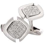 دکمه سر دست طلا سفید با نگین الماس مدل: cdm1077