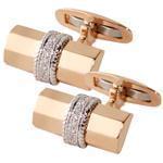 دکمه سر دست طلای رز گلد و سفید با نگین الماس مدل: cdm1078