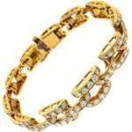 دستبند طلا زرد با نگین برلیان مدل: bdf1125