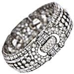 دستبند طلا سفید با نگین برلیان مدل: bdf1127