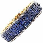 دستبند طلا زرد با نگین یاقوت و برلیان مدل: bdf1130