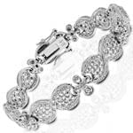 دستبند طلا سفید با نگین برلیان مدل: bdf1132