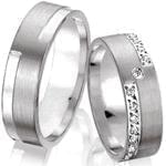 ست حلقه ازدواج طلا سفید با نگین الماس تراش برلیان مدل: srd1184