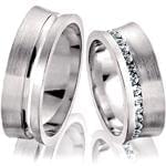 ست حلقه ازدواج طلا سفید با نگین الماس تراش برلیان مدل: srd1189