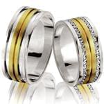 ست حلقه ازدواج طلا زرد با نگین الماس تراش برلیان مدل: srd1190