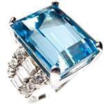 انگشتر جواهر طلا سفید با نگین توپاز و الماس: مدل rgf1272 