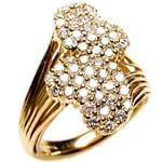 انگشتر جواهر طلا زرد با نگین برلیان طرح دو قلب: مدل rgf1276