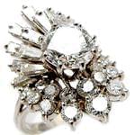 انگشتر جواهر طلا سفید با نگین الماس برش برلیان و باگت : مدل rgf1283