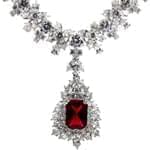 گردنبند جواهر با نگین یاقوت قرمز و الماس مدل:ndf1087