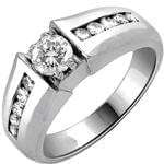 انگشتر طلا سفید با نگین الماس تراش برلیان طرح سولیتر: مدل rgm1275