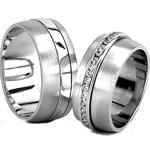 ست حلقه ازدواج طلا سفید با نگین الماس تراش برلیان مدل: srd1202